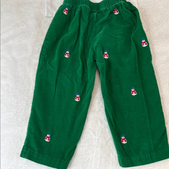 Kids Snowman Embroidered Matching Set - Green & White - Picture 4 of 11
